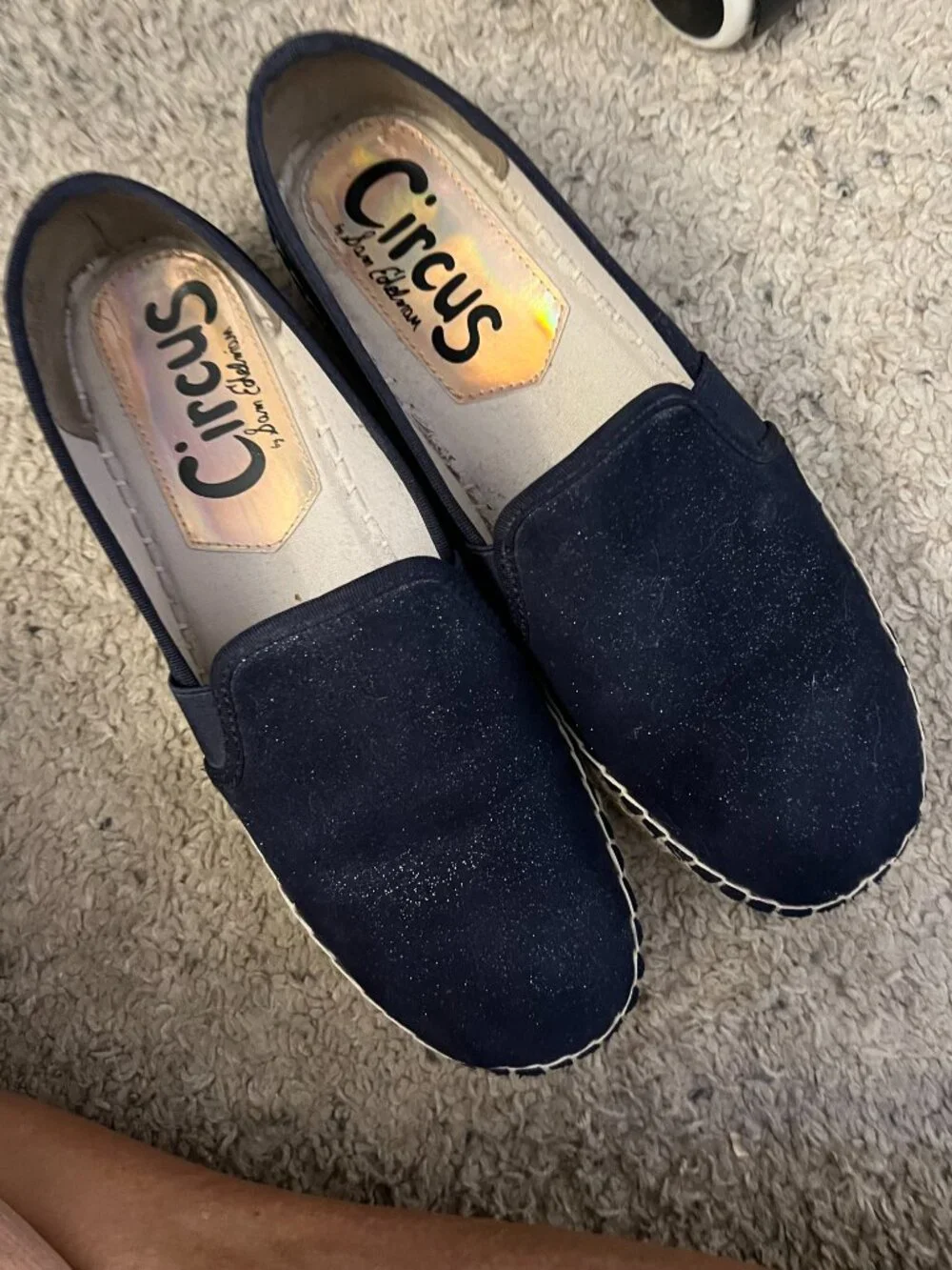 Circus by Sam Edelman Navy Espadrille Slip‑Ons (Women’s 8.5)